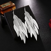 abordables Boucles d&#039;oreilles-Boucles d&#039;oreilles pendantes classiques en forme de feuille, bijoux en argent/or pour fête, travail, cadeau, bal, festival