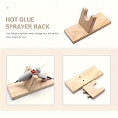 abordables Down to $30-Natural Wood Hot Melt Glue Gun Holder - Sturdy Craft Tool Stand with Melting Funnel Simple Design for DIY Projects and Handmade Creations