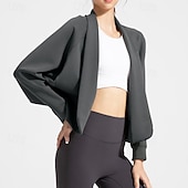cheap Yoga Tops-Women's Workout Cardigan Yoga Shawl Breathable Tencel Long Sleeve Sports Solid Color Top For Pilates Running Yoga Activewear