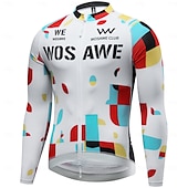 cheap Men&#039;s Jerseys-WOSAWE Spring Summer Men&#039;s Cycling Long Sleeve Quick Dry Breathable Printed Top Road Cycling Jersey Jacket BD270