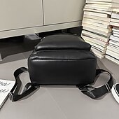 preiswerte College-Rucksäcke-Grauer Kunstlederrucksack für Herren – minimalistische Laptoptasche mit Reißverschlusstasche vorne für Schule, Arbeit und den täglichen Weg zur Arbeit