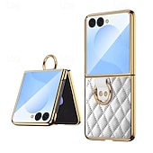 levne Pouzdra pro Samsung-telefon Carcasă Pro Samsung Galaxy Z Flip 7 Z Flip 6 Z Flip 5 Z Flip 4 Z Flip 3 Zadní kryt Prstencová spona Nárazuvzdorné Retro TPU PU kůže