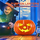 billige Halloween rekvisittbelysning-Solcelledrevet bærbar dekorativ landskapslampe vanntett gulvplugglampe festlig feststemning gårdsplasslampe gresskar plenlampe led hengende lys gårdsplass hagelandskapslampe 1 stk