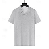 cheap Men&#039;s Classic Polo-Men&#039;s Golf Shirt Golf Polos Shirts Work Casual Lapel Short Sleeve Basic Modern Plain Jacquard Summer Regular Fit Black White Red Royal Blue Khaki Light Grey Golf Shirt