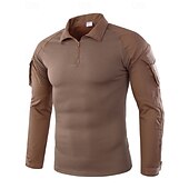 economico Cime-Per uomo Felpa con mezza zip Felpa militare Manica Lunga Collo alla coreana Top Esterno Traspirante Misto Cotone Mimetico Grigio scuro pitone nero Nero Viaggio Corsa