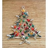 olcso Díszek-kolibri karácsonyfadísz (nem üreges) 2D átlátszó akril lapos függődekoráció, madárfa sziluett ablakba, fára, asztali ünnepi ajándék természetkedvelőknek, 8cm