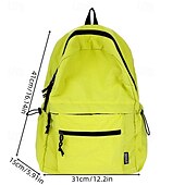 abordables Sacs à dos-Sac à dos d&#039;école unisexe en nylon léger – sac à dos résistant à l&#039;eau de couleur unie pour adolescents et étudiants