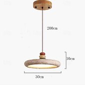 economico Luci a sospensione-Lampadario in pietra naturale wabi sabi, lampadario rotondo a LED in pietra di grotta gialla, lampadario in legno nordico, isola cucina, luci a sospensione in travertino giallo in stile giapponese.