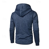 abordables sweats à capuche basiques pour hommes-Homme Sweat à capuche Sweat à capuche quart zippé Sweat à capuche tactique Noir Vin bleu marine Bleu À capuche Uni Multi-poches Sport &amp; Loisir Quotidien Vêtements de rue Frais Occasionnel Athlétique