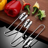 cheap Fruit &amp; Vegetable Tools-Fruit and Vegetable Corer Tool, Stainless Steel Fruite, Apple Core Remover with Ergonomic Handle, Red Bell Pepper Corer Tool for Vegetables Fruit Kitchen Gadget
