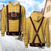billiga Hoodies-Oktoberfest Lederhosen-tryck Dirndl-tryck Huvtröja Pullover Bayersk München Tyska Grafisk Till Par Herr Dam Vuxna Karnival Oktoberfest öl 3D-utskrift Fest Ledigt / vardag
