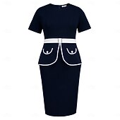 olcso Ruhák-Retró 1950-es 1960-as évek Déli Ceruza ruha Extra méret Kerek Jelmez Női Iroda / Karrier Buli és este Felnőttek Ruha Tavaszi nyár