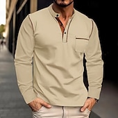 cheap Basic Sweatshirts-Men&#039;s Button Up Hoodie Wine Red Black White Army Green Navy Blue High Neck Plain Front Pocket Sports &amp; Outdoor Casual Daily Streetwear Cool Designer All Seasons Clothing Apparel Hoodies Sweatshirts