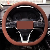 abordables Servicio de Vehículo-Funda de silicona para volante de coche, moderna, antideslizante, suave, ajustada, universal, para todas las estaciones, cómoda, resistente al desgaste, funda flexible para el mango.