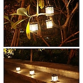 preiswerte Bodenlichter-Solarlaterne zum Aufhängen, Solar-Wegeleuchten für den Außenbereich, wasserdicht, flackernde, flammenlose LED-Kerzenbeleuchtung, solarbetriebene Laternen, Dekorationen für Baum, Veranda, Hof, Garten,