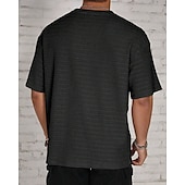 abordables t-shirts de base-Homme T-shirt Chemise à manches courtes Manche Courte Col ras du cou Été Uni Mode Designer Basique Jacquard Vacances Rue Sortir Noir Blanche Kaki T-shirt haut de gamme pour homme