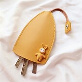 economico Organizzazione spazi-4 portachiavi in similpelle a forma di frutta, mini portachiavi estraibile alla moda per donna, organizer creativo per portachiavi auto.