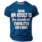 Недорогие Мужские забавные футболки-Муж. Забавный сленг Футболка С короткими рукавами Футболка 3D печать Вырез под горло Рубашка Мода Повседневные Классический Для улицы Повседневные Черный Красный Синий Лето Весна Все сезоны Одежда S