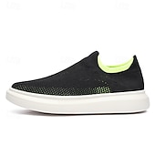 cheap Slip-On Casual Shoes-Men's Slip-On Knit Walking Sneakers – Lightweight Breathable Casual Shoes for Travel, Gym &amp; Daily Wear