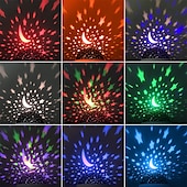 billige Julelys-nattlys for barn nebula stjerneprojektor nattlys for barn 360 graders rotasjon 12 lys fargeskiftende med USB-kabel romantiske gaver til menn kvinner barn