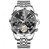 abordables Relojes mecánicos-OLEVS Hombre Relojes Mecánico Al Aire Libre Moda Reloj Casual Reloj de Muñeca Cuerda Automática Pantalla de fase lunar Luminoso Calendario perpetuo Acero Reloj