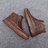 abordables Bottines-Bottines zippées faites main pour hommes pour un confort quotidien – bottes de marche décontractées de style vintage pour les voyages d&#039;automne et les aventures urbaines