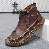 abordables Bottines-Bottines zippées faites main pour hommes pour un confort quotidien – bottes de marche décontractées de style vintage pour les voyages d&#039;automne et les aventures urbaines