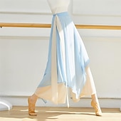baratos Roupa de Dança Latina-leggings com saia para mulheres, calças de ioga, leggings elásticas para dança de balé, meia-calça de chiffon com saia para balé latino, salsa e tango