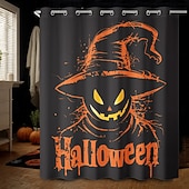 levne Halloween koupel-Halloweenský sprchový závěs s háčky, polyesterový, pratelný, voděodolný, vzorovaný, koupelnová vana, dekorace