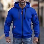economico Felpa Tattica-Per uomo Felpa con cappuccio Felpa con cappuccio a zip intera Felpa con cappuccio in pile Felpa con cappuccio tattica Nero Bianco Verde militare Rosso Borgogna Con Cappuccio Semplice Cerniera Sport