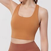 abordables Soutiens-gorge de sport &amp; gilets-Femmes Débardeurs d&#039;entraînement Soutien-Gorges de Sport Sous-vêtement Séchage Rapide Supports élevés Respirant Sans-Fil Rembourré Couleur Unie / Unie Sport Tenues de Sport Noir Jaune Salle de sport