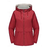 billiga Trenchcoats-Dam Trenchcoat Hoodiejacka Bekväm Andningsfunktion Dragkedja Ficka Ledigt Slät Semester Gata Dagliga kläder Utekväll Dragkedja Normal Luvtröja Normal Långärmad Ytterkläder Svart Gul Vin Vår Höst