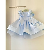 cheap Flower Girl&#039;s Dresses-Kids Girls&#039; Flower Girl Dress Party Dress Solid Color Sleeveless Performance Wedding Party Mesh Princess Sweet Mesh Mid-Calf Sheath Dress Tulle Dress Flower Girl&#039;s Dress Summer Spring Fall 4-13 Years