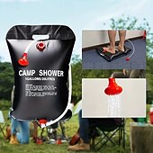 economico Attrezzatura da Campeggio-1 borsa per doccia solare portatile da 20 litri - campeggio &amp;escursionismo essenziale con secchio in PVC trasparente da 5 galloni di capacità e scaldabagno solare - perfetto per viaggi, avventure