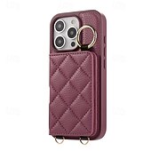 preiswerte Handyhülle für iPhone-Handy Hülle Handyhüllen Für iPhone 16 15 14 Pro Max Plus iPhone 16e iPhone 13 Pro Max Brieftaschenhülle Reisverschluss mit Trageriemen Ständer Retro TPU PU-Leder