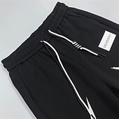 preiswerte Sweatpants-Herren Sporthose Jogginghose Hose Tasche Elastischer Bund Kordelzug Farbblock Komfort Sport im Freien Täglich Mode Lässig Schwarz Mikroelastisch