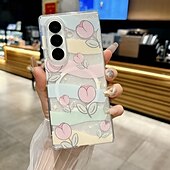 Недорогие Чехлы для Samsung-телефон Кейс для Назначение SSamsung Galaxy Z-образный сгиб 7 Z-сгиб 6 Z Fold 5 Z Fold 4 Z Fold 3 Кейс на заднюю панель со стендом Магнитный с ремешком на запястье Цветочный Цветочный