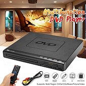 Недорогие Приставки TV Box-15 Вт 1080p DVD-плеер с несколькими режимами воспроизведения, пульт дистанционного управления, многоугольный просмотр, USB-порт