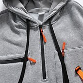 abordables sweats à capuche basiques pour hommes-Homme Sweat à capuche Sweat à capuche quart zippé Sweat à capuche tactique Noir Vert Véronèse bleu marine Kaki Gris Clair À capuche Uni Avec Poches Sport &amp; Loisir Occasionnel Quotidien Streetwear