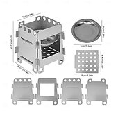 Недорогие Сад &amp; Ферма-Портативная походная дровяная печь из нержавеющей стали, дровяная печь для пикника, барбекю, походов, выживания, приготовления пищи, оборудование для кемпинга на открытом воздухе