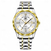 cheap Quartz Watches-Men&#039;s Quartz Watch High-definition Scratch Resistant Rhinestone Decorated Digital Circular Dial Night Light Display Date Calendar Multifunctional Fully Automatic Watch Birthday and Holiday Gift