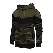 economico Felpa &amp; Sweatshirt-Per uomo Top casual Felpa con cappuccio Felpe Coulisse Tasca Manica Lunga Top Athleisure Autunno Blocco di colori Antivento Escursionismo Allenamento Atletico abbigliamento sportivo Abbigliamento