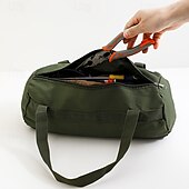 levne kempingové vybavení-1ks velkokapacitní stan &amp;úložný vak na zemní kolíky - odolný černý venkovní organizér s několika přihrádkami, ergonomické rukojeti &amp;nastavitelný ramenní popruh pro kempování, turistiku a horolezectví