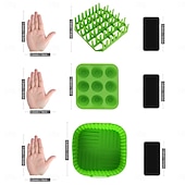 cheap Baking &amp; Pastry Tools-3pcs Reusable Silicone Air Fryer Liners Set Non-Stick Silicone Tray, Bacon Rack &amp; 9-Cavity Mold for Eggs and Cupcakes Multi-Use Air Fryer Accessories