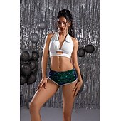 halpa Pohjat-Retro / vintage 1980 luku Kiiltävä metallinen Shortsit Hotpants Disko Paljetti Yhtenäinen väri Naamiaispuku Naisten Karnevaali puku Karnevaali Klubi Pride-paraati Pride-kuukausi Aikuisten Shortsit