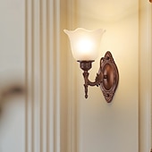 ieftine Aplici de Interior-aplice de perete, corpuri de iluminat moderne de perete, aplice de perete în stil rustic cu abajur din sticlă transparentă, aplice pentru living, dormitor, scară, baie, hol 110-240v