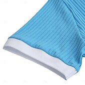 preiswerte Herren Klassisches Polo-Herren Golf Poloshirts Urlaub Arbeit Revers Viertelreißverschluss Kurzarm Basic Modern Farbblock Knöpfe Gestrickt Sommer Frühling Frühling &amp; Sommer Weiß Blau Grün Grau Golf Poloshirts