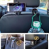 abordables almacenamiento de equipaje y viajes-2 soportes para reposacabezas de coche, gancho multifunción para asiento trasero, organizador con bloqueo para teléfono, soporte para colgar bolsas, comestibles, bolsos, abrigos y accesorios.