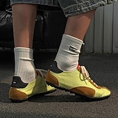 billiga Herrsneakers-Herr retro gula och bruna sneakers med ventilerande ovandel och halkfri sula, sportinspirerade vardagsskor för pendling, resor och vardagsbruk