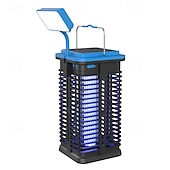 abordables Tue mouche éléctrique-Lampe anti-moustiques électrique solaire, piège à insectes rechargeable par USB, piège à mouches étanche 4200 V, piège à moustiques, lumière UV non toxique pour une utilisation intérieure et